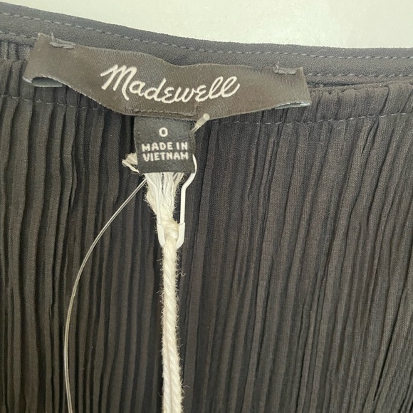 Madewell Goldie Dress Black Plisse NWT Size 0 - Picture 4 of 4